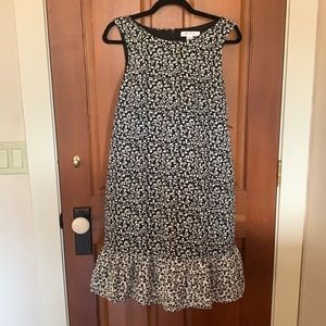 Brown Floral Light Weight Maternity Dress with a Ruffle